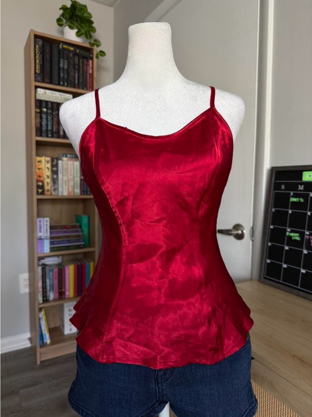 vintage juliara 80s before anything else red satin cami top